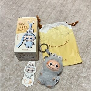 Gray Pin for Love mini labubu
